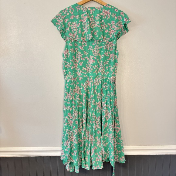 Draper James‎ RSVP green floral XL sundress summer wedding guest flutter NEW - Picture 4 of 6